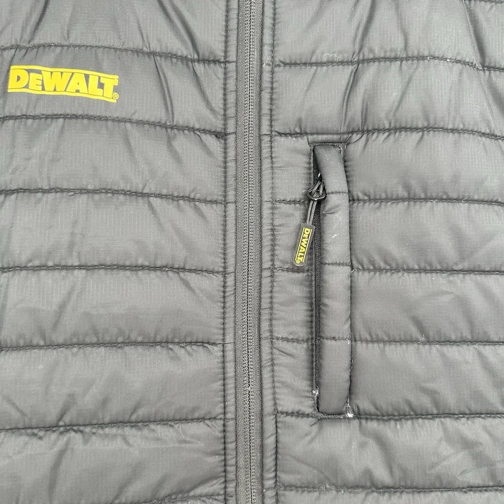 DEWALT Hybrid Vest Mens XLarge Black Quilted Softshell Full Zip